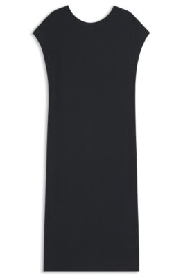 Robe en jersey coupe d&eacute;contract&eacute;e avec d&eacute;tail nou&eacute; &agrave; l'arri&egrave;re, Noir