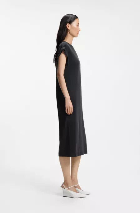 Jersey dress with rear knot detail
