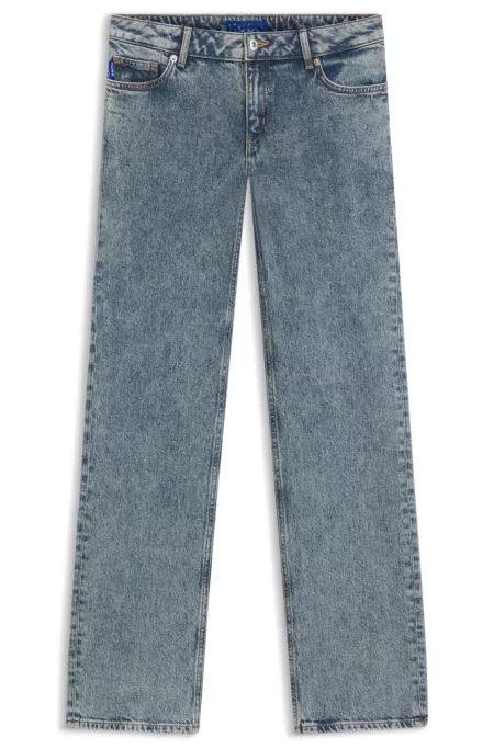 Blue boot-cut jeans in stretch denim