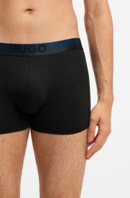 Three-pack of degrad&eacute;-waistband trunks, Patterned