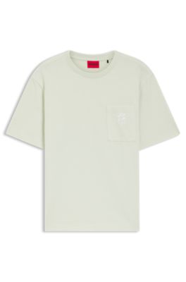 Cotton-jersey T-shirt with embroidered logo, Light Green