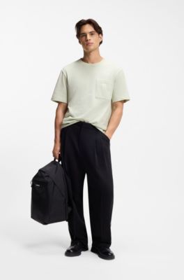 Cotton-jersey T-shirt with embroidered logo, Light Green