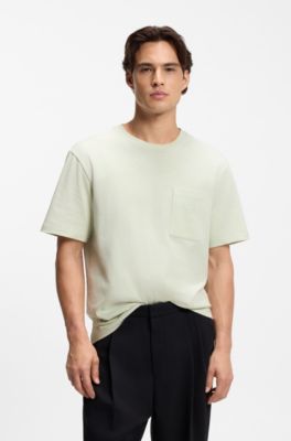 Cotton-jersey T-shirt with embroidered logo, Light Green