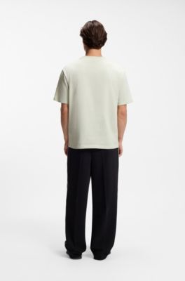 Cotton-jersey T-shirt with embroidered logo, Light Green