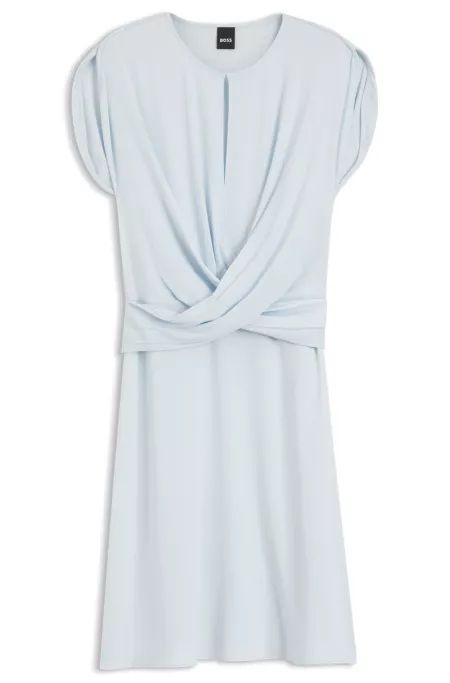 Keyhole-neckline dress with wrap detail