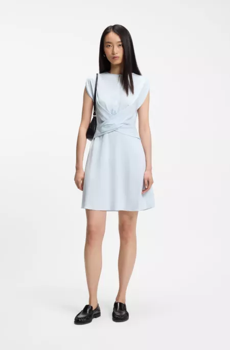 Keyhole-neckline dress with wrap detail