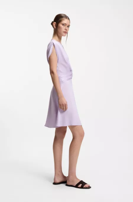 Keyhole-neckline dress with wrap detail