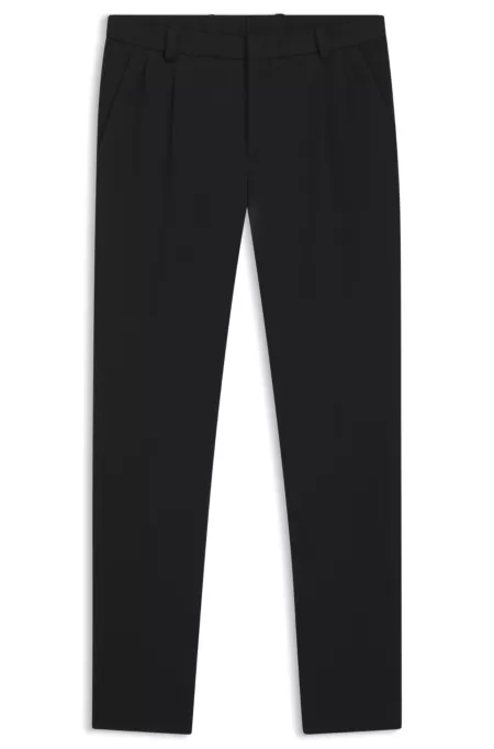 Melange modern-fit trousers in a cotton blend