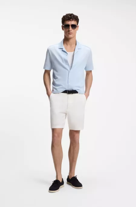 Modern-fit shorts in stretch-cotton twill