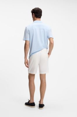 Modern-fit shorts in stretch-cotton twill, White