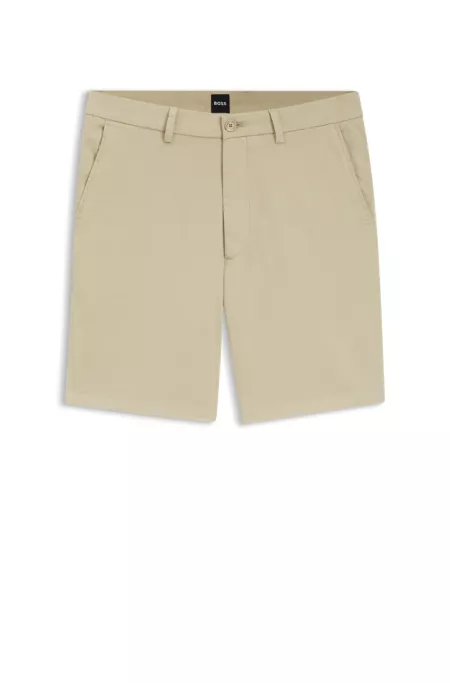 Modern-fit shorts in stretch-cotton twill