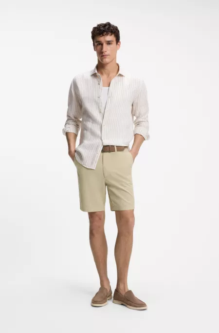 Modern-fit shorts in stretch-cotton twill