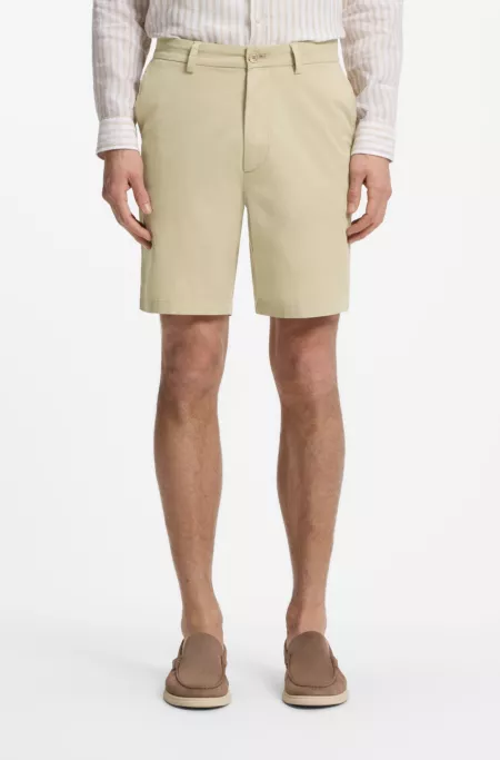 Modern-fit shorts in stretch-cotton twill