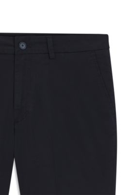 Shorts modern fit de sarga de algod&oacute;n el&aacute;stico, Azul oscuro