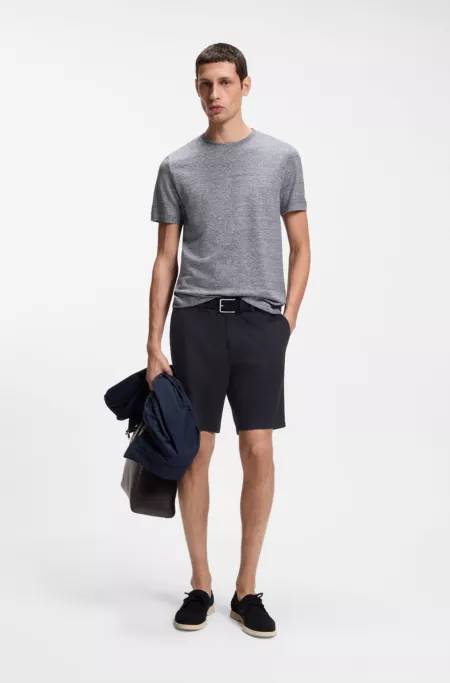 Modern-fit shorts in stretch-cotton twill
