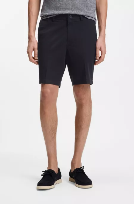 Modern-fit shorts in stretch-cotton twill