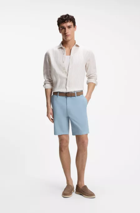Modern-fit shorts in stretch-cotton twill