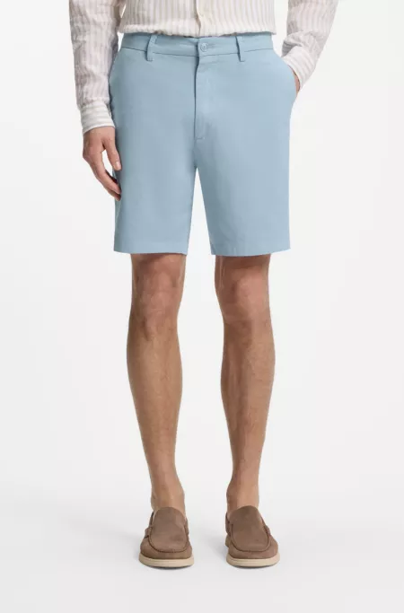 Modern-fit shorts in stretch-cotton twill