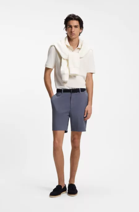 Modern-fit shorts in stretch-cotton twill
