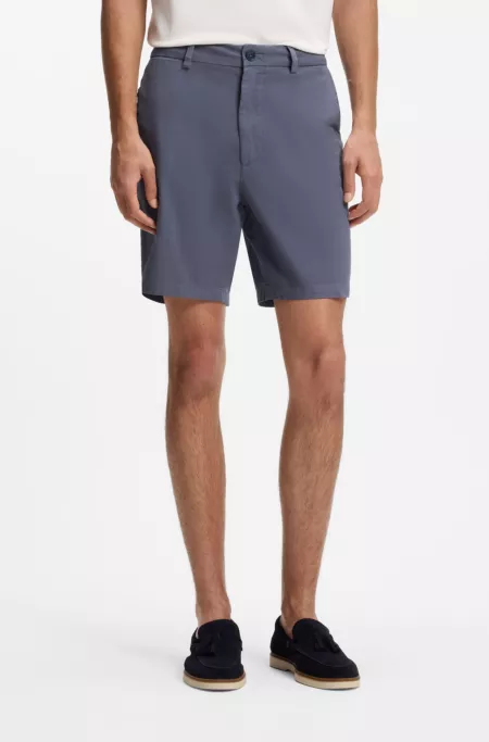 Modern-fit shorts in stretch-cotton twill