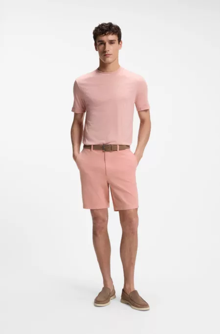 Modern-fit shorts in stretch-cotton twill