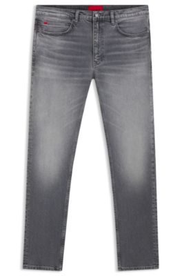 Grey extra-slim-fit jeans in stretch denim, Silver