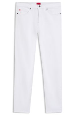 Jeans slim fit de denim el&aacute;stico blanco, Blanco
