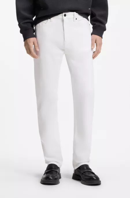 White slim-fit jeans in stretch denim