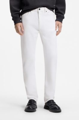 Jeans slim fit de denim el&aacute;stico blanco, Blanco