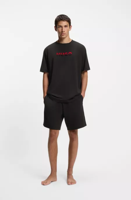 Gradient-logo pyjama T-shirt in a cotton blend