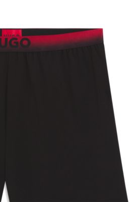 Gradient-waistband pyjama shorts in a cotton blend, Black