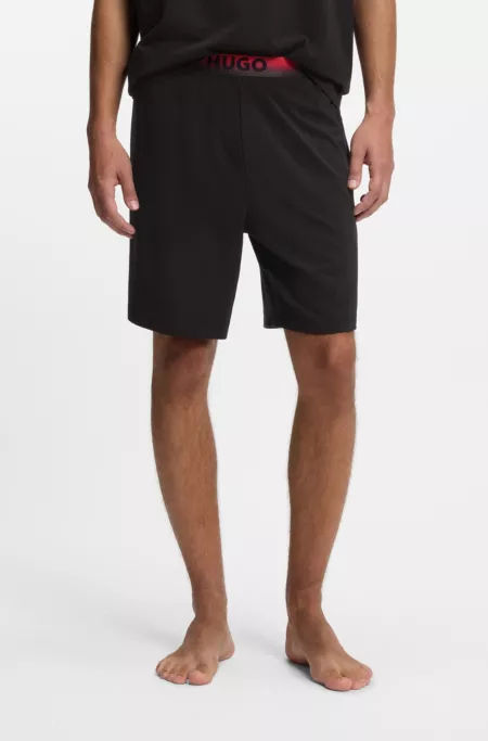 Gradient-waistband pyjama shorts in a cotton blend