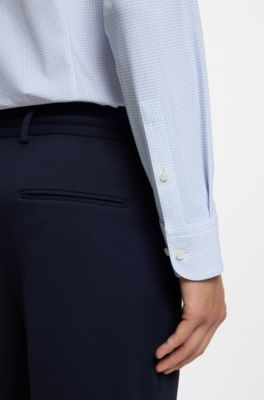 Chemise Slim en jersey stretch imprim&eacute; performant, bleu clair