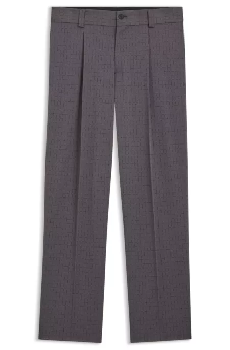 Checked modern-fit trousers in stretch cloth
