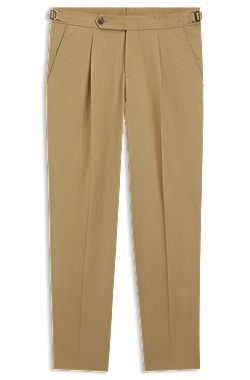 Pantalones tapered fit de algodón elástico