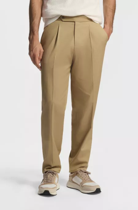 Tapered-fit trousers in stretch cotton