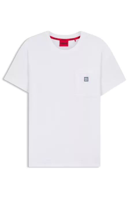 Stacked-logo pyjama T-shirt in stretch cotton
