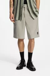 Relaxed-fit shorts with houndstooth pattern, Light Green