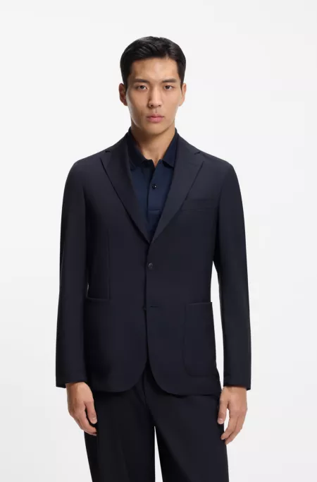 Washable slim-fit jacket in a wool blend