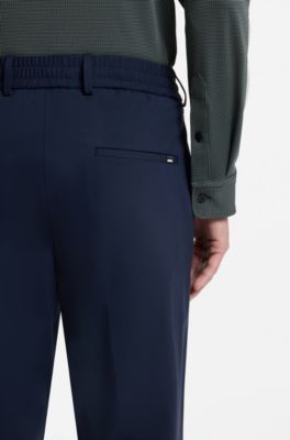 Camisa slim fit en punto el&aacute;stico t&eacute;cnico estampado, Negro