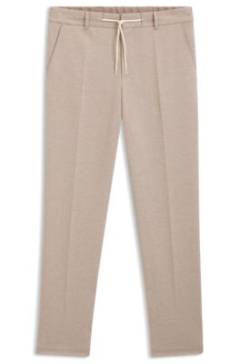 Pantalones tapered fit con cord&oacute;n en la cintura, Caqui