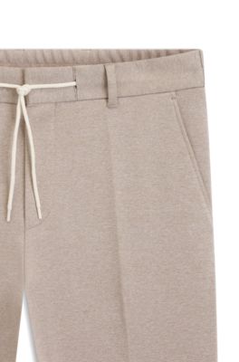 Tapered-fit trousers with reversible drawstring, Khaki