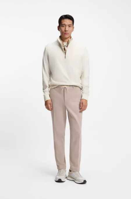 Tapered-fit trousers with reversible drawstring