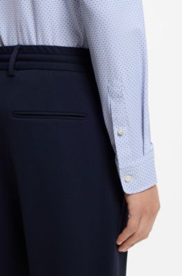 Printed slim-fit shirt in performance-stretch jersey, Light Purple