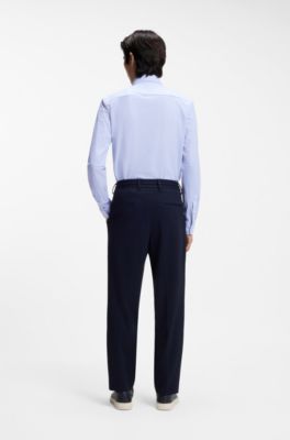 Printed slim-fit shirt in performance-stretch jersey, Light Purple