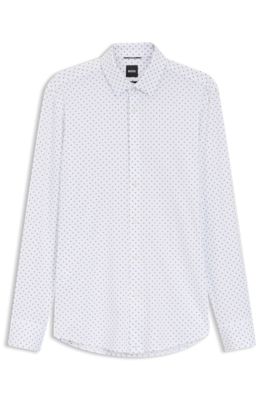 Camisa slim fit en punto el&aacute;stico t&eacute;cnico hecho en Italia, Fantas&iacute;a