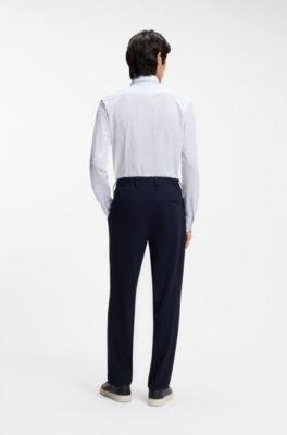 Camisa slim fit en punto el&aacute;stico t&eacute;cnico hecho en Italia, Fantas&iacute;a