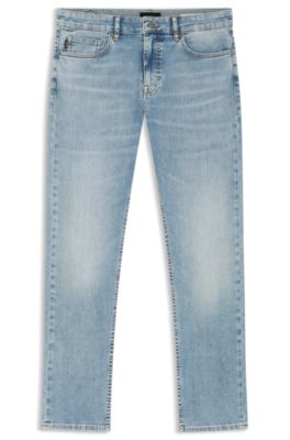 Delaware slim-fit jeans in blue soft-motion denim, Turquoise