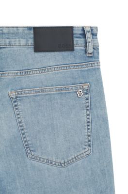 Delaware slim-fit jeans in blue soft-motion denim, Turquoise