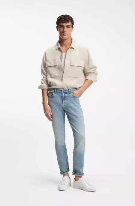 Delaware slim-fit jeans in blue soft-motion denim